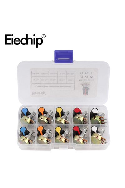 Choice WH148 Potentiometer Kit 1K 2K 5K 10K 20K 50K 100K 250K 500K 1M 15mm Linear Taper Rotary Potentiom...