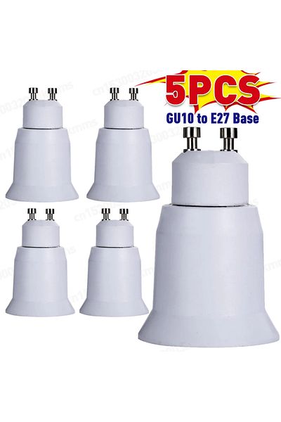 VODOOL 5PCS GU10 to E27 LED Light Bulb Adapter Lamp Holder Converter Socket Light Bulb Lamp Holder Adapt...