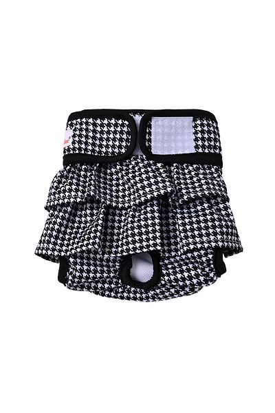 Choice L FD26 Washable Female Dog Diaper Cute Houndstooth Dress Short Underware Belly Bands Reusable Pet Pa