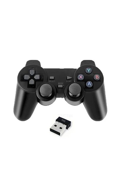 TECTINTER 1 قطعة 2 قطعة 2.4 جيجا هرتز وحدة تحكم الألعاب اللاسلكية بدون تأخير عصا التحكم USB للكمبيوتر الشخصي الذي يعمل بنظام Android Tv Controle F