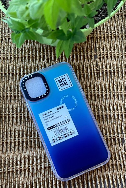 Mopal iPhone 11  yanardönerli mavi sert kılıf