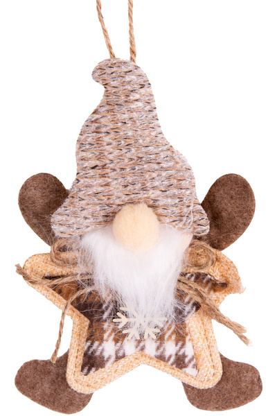 Herdekora Новогодишна украса Дядо Коледа звезда фигура кафява 13x17 см