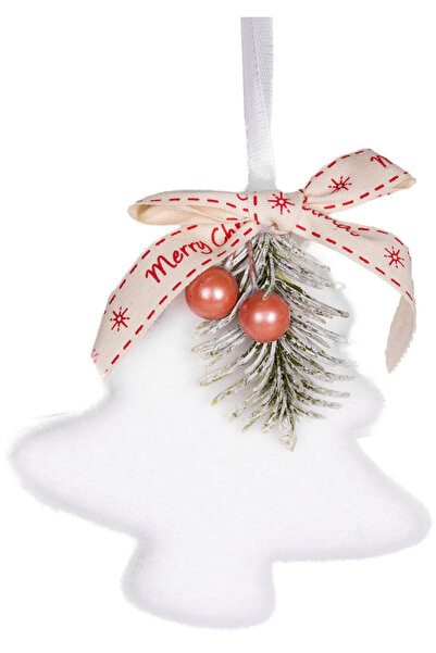 Herdekora Новорічна прикраса Новорічна ялинка з декором, набір з 3 штук, біла 10x4x11