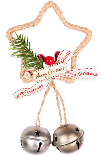 Herdekora Ornament pentru Pom de Crăciun Star Lame cu Clopoțel 9x14 Cm.