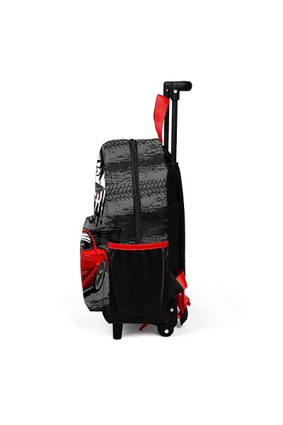 Coral High Little Nest Squeegee Backpack Black Red Anime Car Patterned Two Compartments 24047