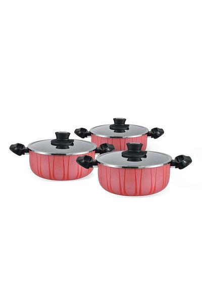 MISTERCOOK Mister Cook 6-piece Teflon Pot Set With Steel Lids – Non-stick Cookware Collection
