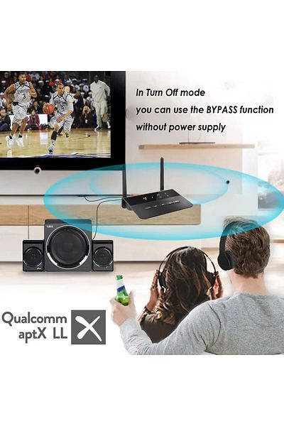 Vikefon Bluetooth v5.0 80M Bluetooth 5.0 Transmitter Receiver Aptx HD LL Low Latency Wireless Audio Adapter