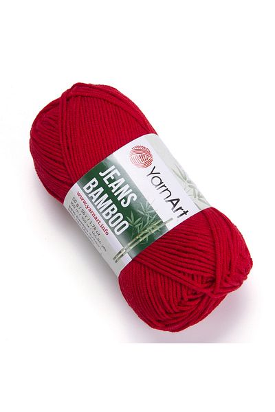 Yarnart Yarn Art Jeans Bamboo Πλεχτό Νήμα, κόκκινο-144