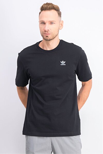 adidas Men Regular Fit Short Embroidered T-shirt, Black