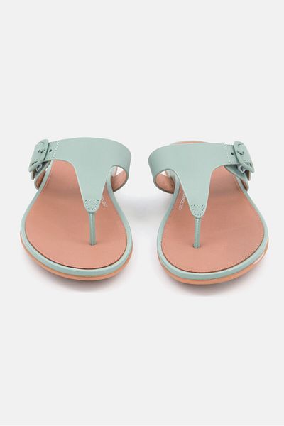 Fitflop Women Grace Rubber Buckle Slip On Flats, Blue