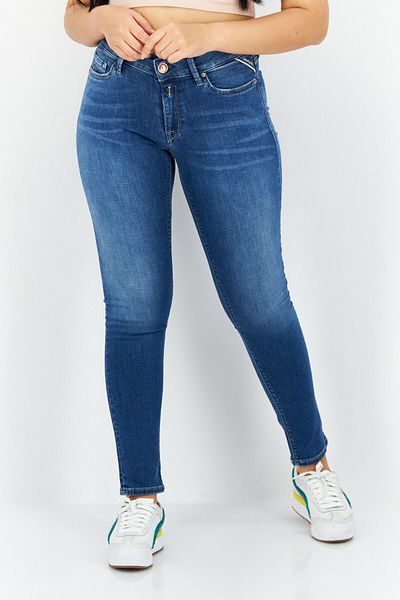 Replay Women Skinny Fit Washed Stretchable Jeans, Blue