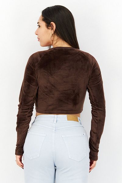 Ellesse Women Round Neck Long Sleeve Brand Logo Tops, Dark Brown