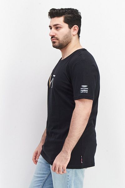 Aston Martin Men Crew Neck Short Sleeves Graphic Printed T-shirt, Black