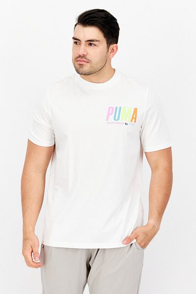 Puma Men Sportswear Fit Short Sleeve Outdoor T-shirts, Off White