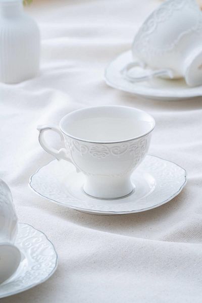 ACAR Angela 6-Person Silver Teacup Set - 220 ml