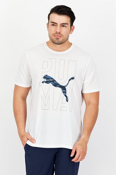 Puma Men Sportswear Fit Short Sleeves Running T-shirt, White