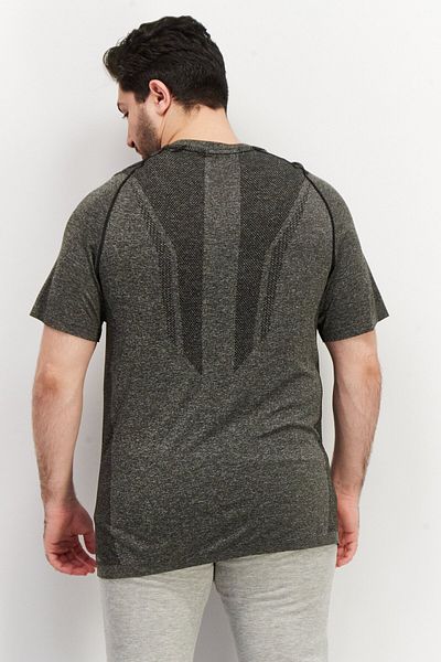 Puma Men Crew Neck Short Sleeves Textured T-shirt, Grey