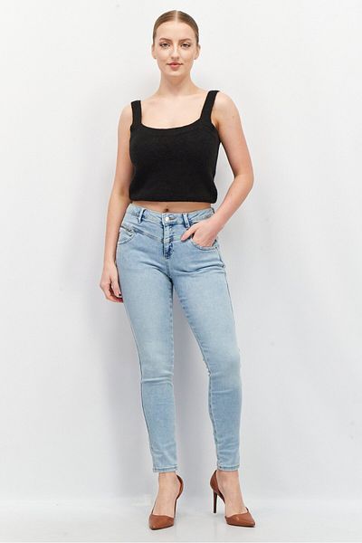 Esprit Women Skinny Fit Wash Stretchable Denim, Blue Wash