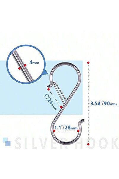 Choice Silver 5PCS windproof S-hook metal hook no punching hook wardrobe bag ...