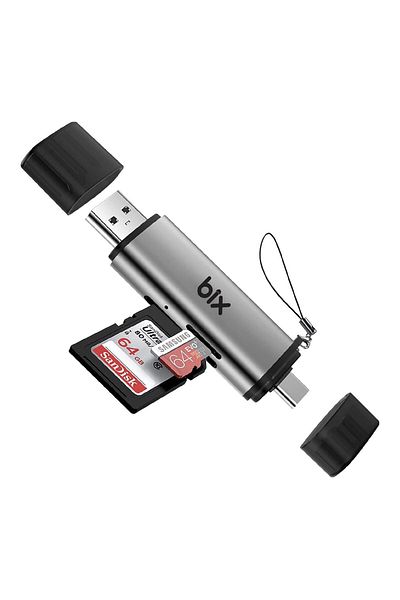 Bix Adp-11 Type-C USB 3.2 Sd and Micro Sd Otg Memory Card Reader
