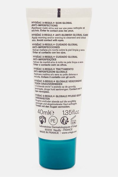 Uriage Hyseac 3 Regular Global Skin Care Cream 40 ml, White Combo