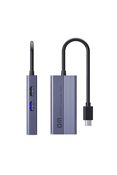DM Chb059 Type-C to 4K Hi 2*Usb-A Pd 60W Sd and Micro Sd Card Reader Multiplexer Hub