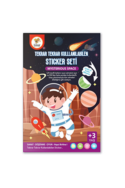 Lino Tekrar Kullanılabilen Sticker Seti Kitabım Gizemli Uzay