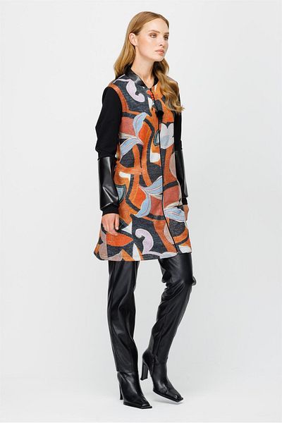Esswaap Custom Printed Zipper Closure Wear Tunic Black