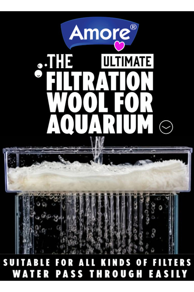 AMORE Akvaryum 60gr Silikonsuz Filtre Elyafı 34cm x 180cm