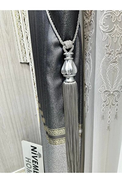 NİVEMESHOME Brașol de colectare pentru tavan cu franjuri gri Nivemeshome