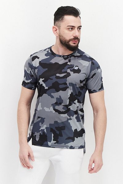 New Balance Men Sportswear Fit Short Sleeve Running T-Shirt, Grey