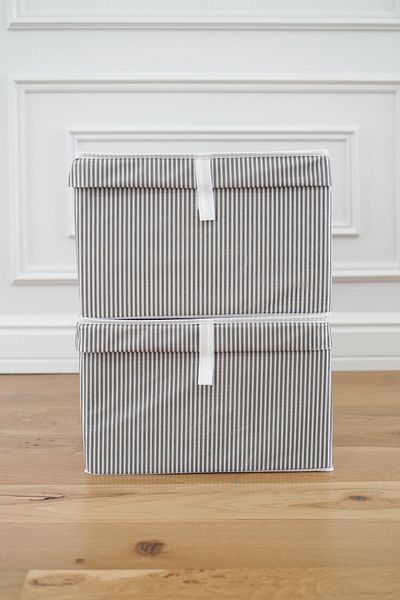 ALAS 2 Mini Multi-Purpose Bags with Lids for Laundry-Storage-Organization Etc., Box Mini Gray