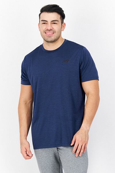 New Balance Men Sportswear Fit Short Sleeves Running T-shirt, Dark Navy