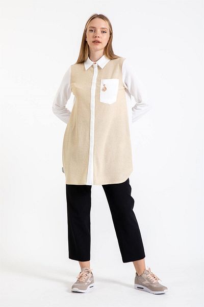 Esswaap Melodi Detailed Garnished Tunic Gold