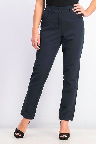 Tchibo Women Regular FIt Plain Straight Leg Pants, Navy
