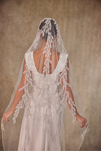 Simay Aksesuar D235 KENARI YAPRAK DESENLİ İNCİ ÇAKMALI DUVAK