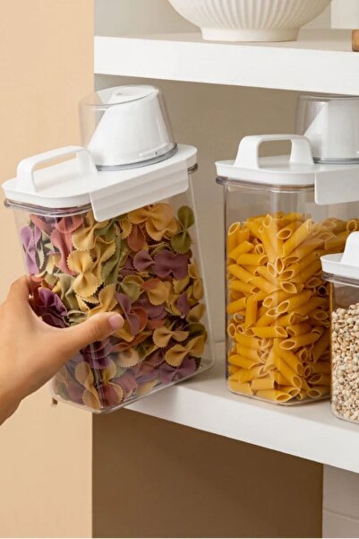 grimorlife 2 Pieces Leak Proof Storage Food Pulses Storage Container - Tea Coffee Storage Box 1800 ml 2300 ml