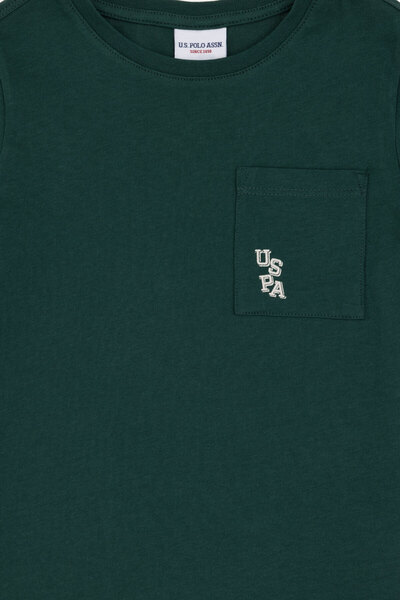 U.S. Polo Assn. Erkek Çocuk Koyu Yeşil Bisiklet Yaka Tişört 50298096-VR079