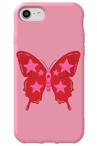 WANNA PROTECT iPhone 7 Pink Inside Velvet Butterfly Girl Power Patterned Sili...