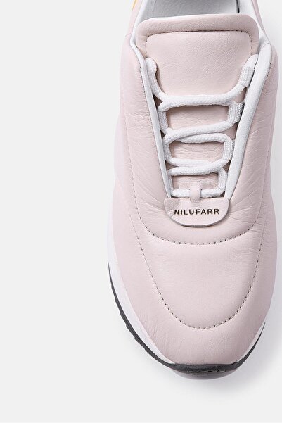 NILUFARR Balla Pudra Hakiki Deri Kadın Sneaker