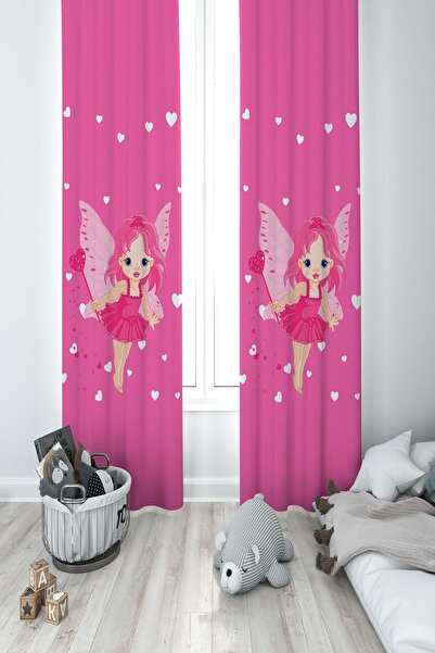 MEKTA HOME Cameră pentru bebeluși și copii, zână roz, fundal cu două aripi, p...