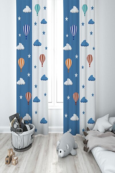 MEKTA HOME ستارة خلفية لغرفة الأطفال والرضع باللونين الأزرق والأبيض على شكل ن...