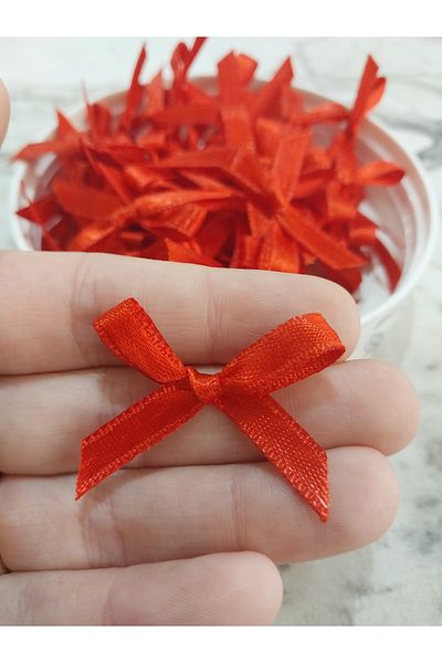 Masal Kırtasiye & Hediyelik Eşya 50 Pieces Black Tiny 3.5X 4 cm Ribbon Bow Gift Ornament