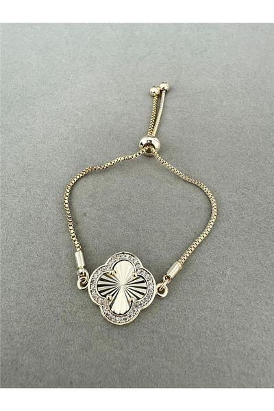 Pelin Aksesuar Stoned Clover Elevator Bracelet