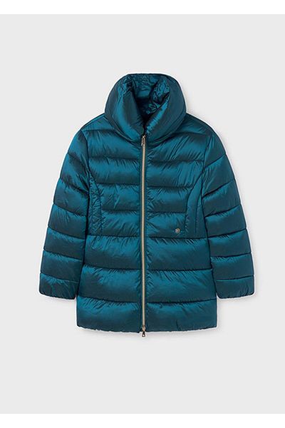 MAYORAL 10-16 Years Old Girl's Petrol Green Color Long Coat