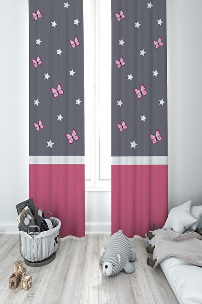 MEKTA HOME Camera bebelușilor și copiilor Stele și fluturi Cortina de fundal ...