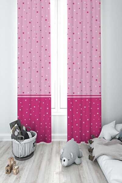 MEKTA HOME ستارة خلفية لغرفة الأطفال والرضع بنجوم وردية بجناحين Mkt-334
