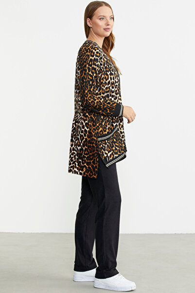 Sementa Brown Leopard Patterned Tunic Set - Pocket Detailed