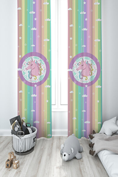 MEKTA HOME CAMERA PENTRU BEBEȘI ȘI COPII Perdele de fundal cu 2 aripi cu mode...