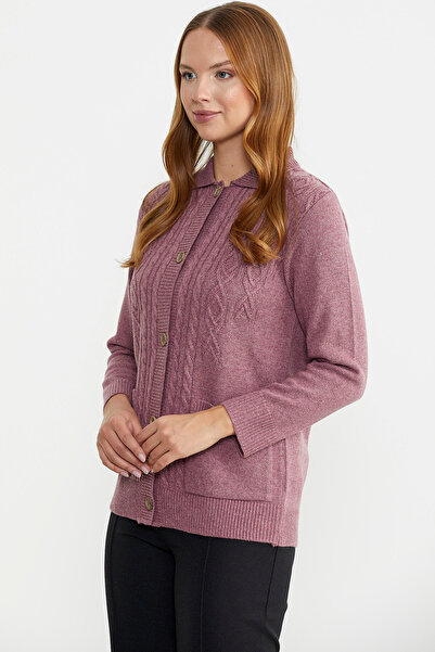 Sementa Rose Wool Pocket Detailed Knitwear Cardigan
